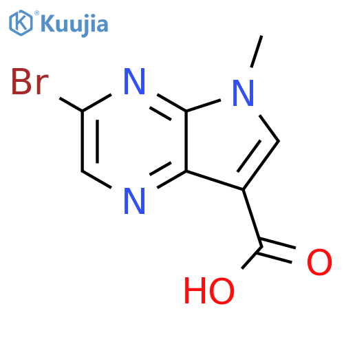 3-bromo-5-methyl-5H-pyrrolo[2,3-b]pyrazine-7-carboxylic acid structure
