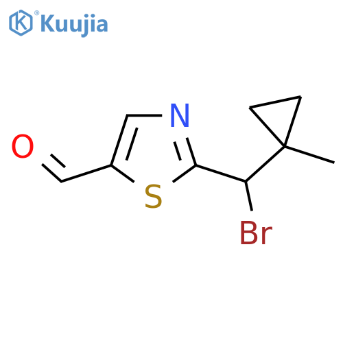 2-bromo(1-methylcyclopropyl)methyl-1,3-thiazole-5-carbaldehyde structure