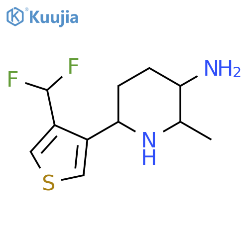 6-4-(difluoromethyl)thiophen-3-yl-2-methylpiperidin-3-amine structure
