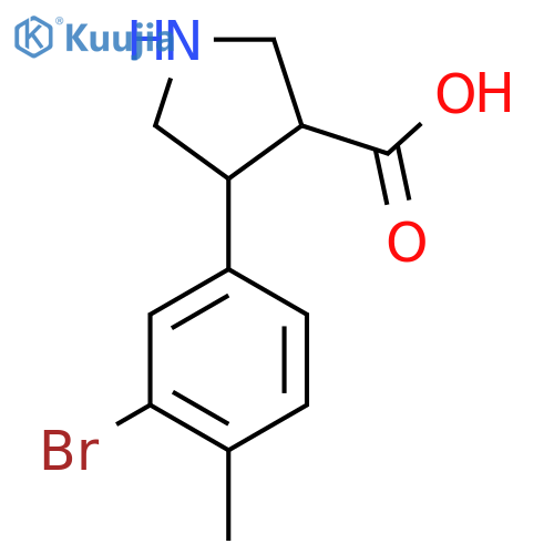 4-(3-bromo-4-methylphenyl)pyrrolidine-3-carboxylic acid structure