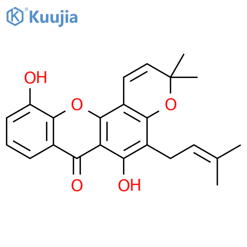 3H,7H-Pyrano[2,3-c]xanthen-7-one, 6,11-dihydroxy-3,3-dimethyl-5-(3-methyl-2-buten-1-yl)- structure
