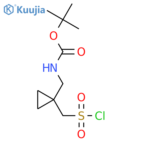 tert-butyl N-({1-(chlorosulfonyl)methylcyclopropyl}methyl)carbamate structure