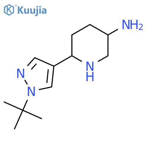 6-(1-tert-butyl-1H-pyrazol-4-yl)piperidin-3-amine structure