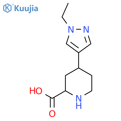 4-(1-ethyl-1H-pyrazol-4-yl)piperidine-2-carboxylic acid structure