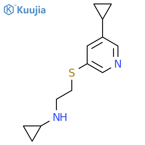 N-{2-(5-cyclopropylpyridin-3-yl)sulfanylethyl}cyclopropanamine structure