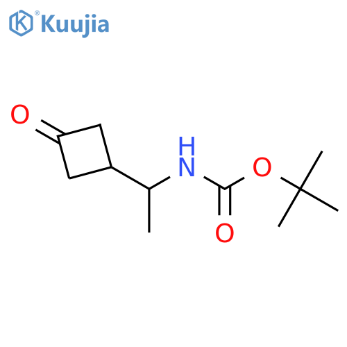 tert-butyl N-[1-(3-oxocyclobutyl)ethyl]carbamate structure