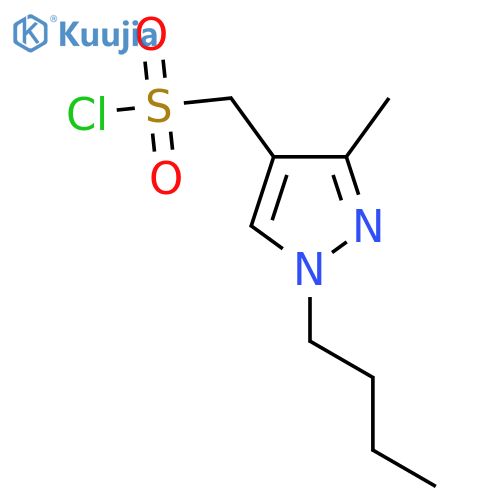 (1-butyl-3-methyl-1H-pyrazol-4-yl)methanesulfonyl chloride structure