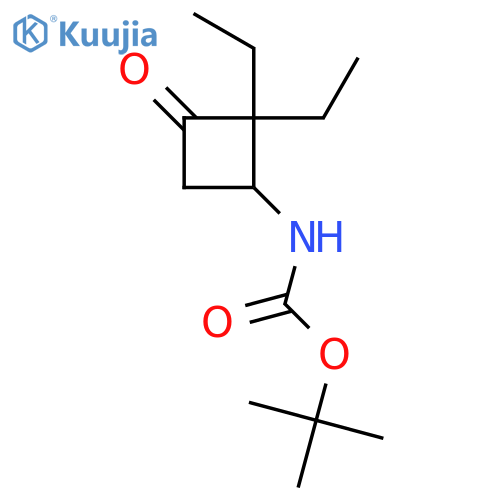 tert-butyl N-(2,2-diethyl-3-oxocyclobutyl)carbamate structure