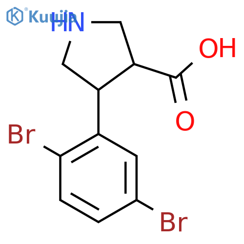 4-(2,5-dibromophenyl)pyrrolidine-3-carboxylic acid structure