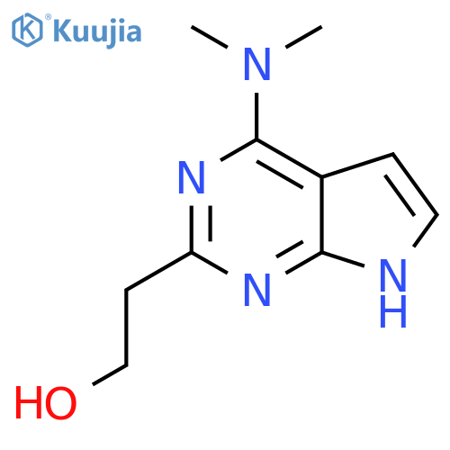 2-4-(dimethylamino)-7H-pyrrolo2,3-dpyrimidin-2-ylethan-1-ol structure