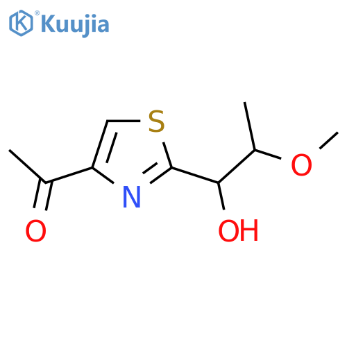 1-2-(1-hydroxy-2-methoxypropyl)-1,3-thiazol-4-ylethan-1-one structure