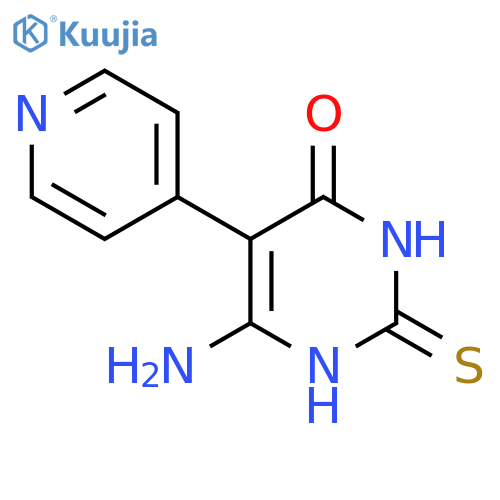 6-amino-5-(pyridin-4-yl)-2-sulfanyl-3,4-dihydropyrimidin-4-one structure
