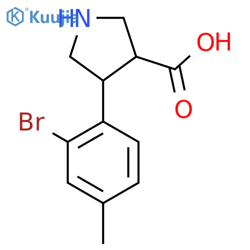 4-(2-bromo-4-methylphenyl)pyrrolidine-3-carboxylic acid structure
