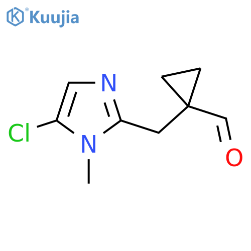 1-(5-chloro-1-methyl-1H-imidazol-2-yl)methylcyclopropane-1-carbaldehyde structure