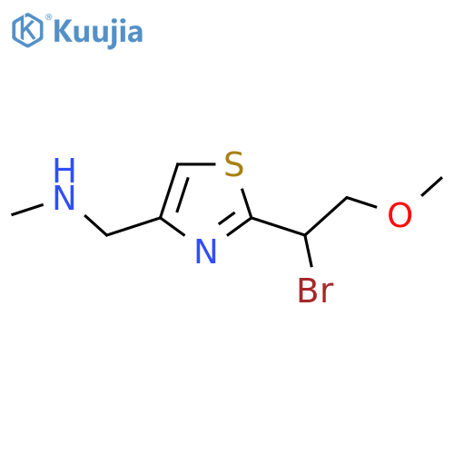 {2-(1-bromo-2-methoxyethyl)-1,3-thiazol-4-ylmethyl}(methyl)amine structure