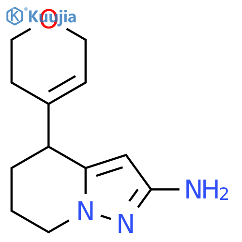 4-(3,6-dihydro-2H-pyran-4-yl)-4H,5H,6H,7H-pyrazolo1,5-apyridin-2-amine structure