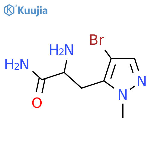 2-amino-3-(4-bromo-1-methyl-1H-pyrazol-5-yl)propanamide structure