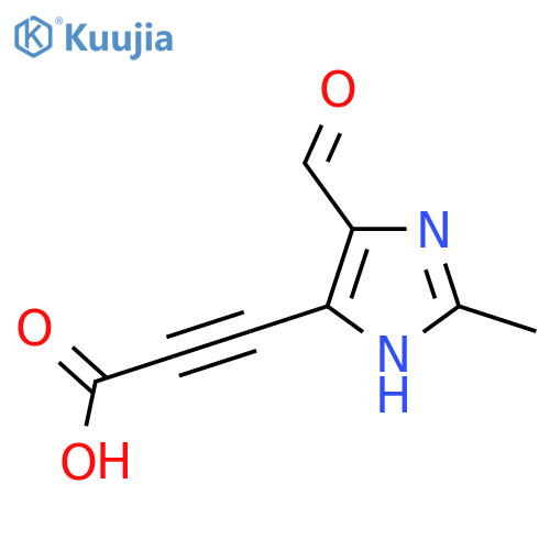 3-(5-formyl-2-methyl-1H-imidazol-4-yl)prop-2-ynoic acid structure