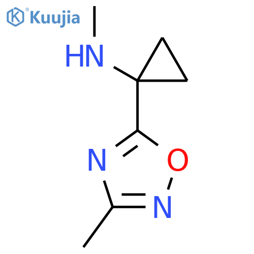 N-methyl-1-(3-methyl-1,2,4-oxadiazol-5-yl)cyclopropan-1-amine structure