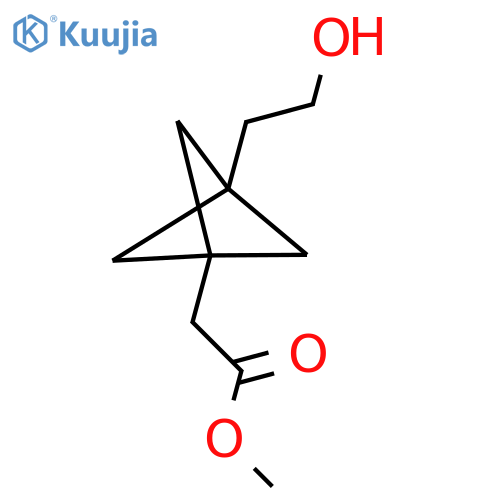 Methyl 2-(3-(2-hydroxyethyl)bicyclo[1.1.1]pentan-1-yl)acetate structure