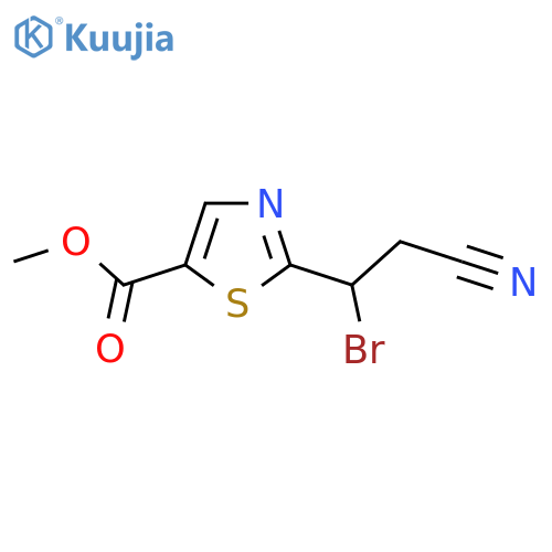methyl 2-(1-bromo-2-cyanoethyl)-1,3-thiazole-5-carboxylate structure
