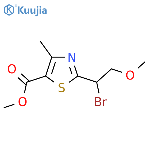 methyl 2-(1-bromo-2-methoxyethyl)-4-methyl-1,3-thiazole-5-carboxylate structure
