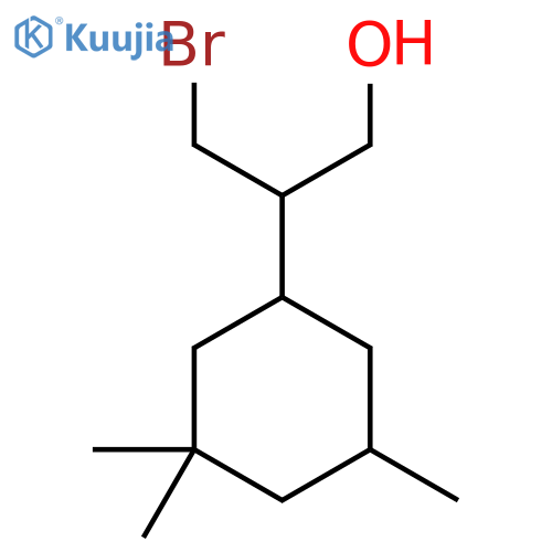 3-bromo-2-(3,3,5-trimethylcyclohexyl)propan-1-ol structure