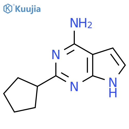 2-cyclopentyl-7H-pyrrolo2,3-dpyrimidin-4-amine structure