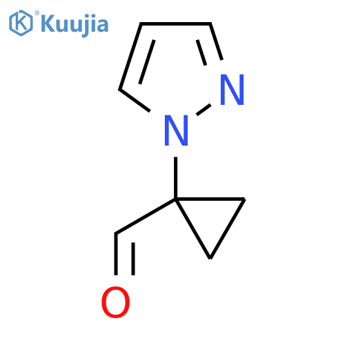 1-(1H-pyrazol-1-yl)cyclopropane-1-carbaldehyde structure