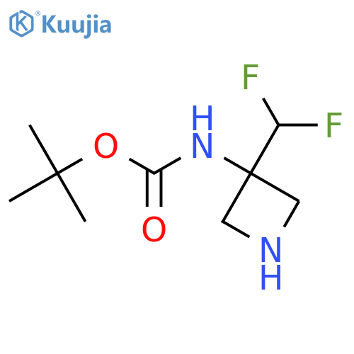 tert-butyl N-[3-(difluoromethyl)azetidin-3-yl]carbamate structure