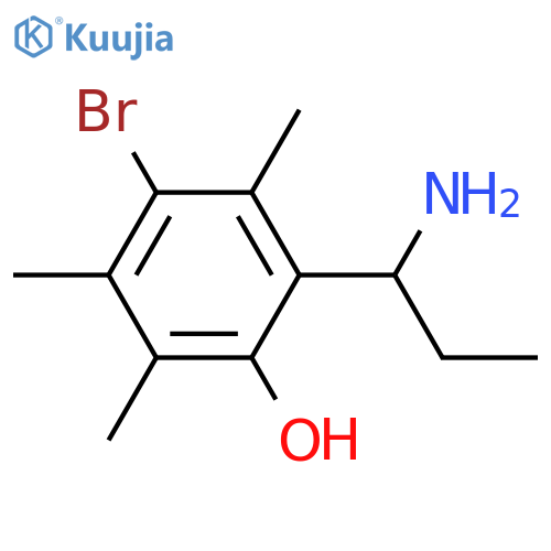 2-(1-aminopropyl)-4-bromo-3,5,6-trimethylphenol structure