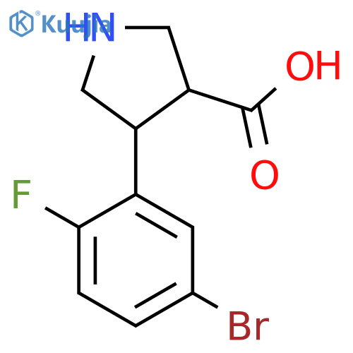4-(5-bromo-2-fluorophenyl)pyrrolidine-3-carboxylic acid structure