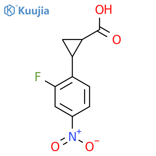 2-(2-Fluoro-4-nitrophenyl)cyclopropane-1-carboxylic acid structure