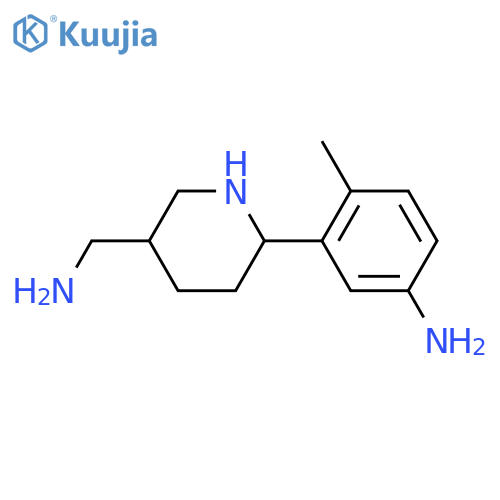 3-5-(aminomethyl)piperidin-2-yl-4-methylaniline structure