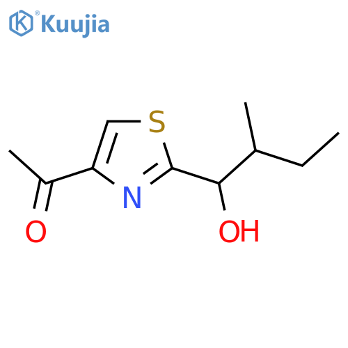 1-2-(1-hydroxy-2-methylbutyl)-1,3-thiazol-4-ylethan-1-one structure