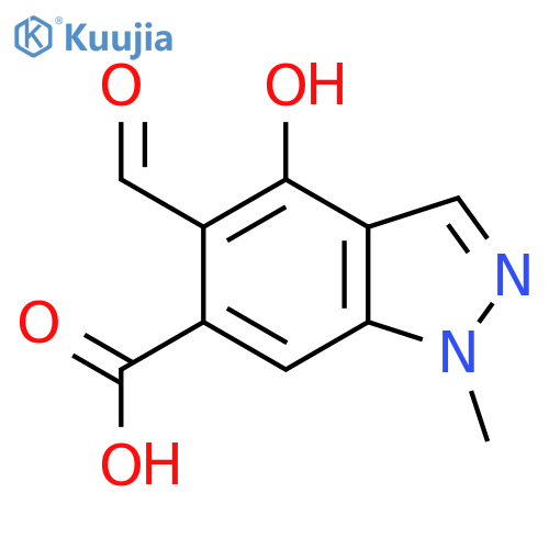 5-formyl-4-hydroxy-1-methyl-1H-indazole-6-carboxylic acid structure