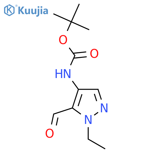 tert-butyl N-(1-ethyl-5-formyl-1H-pyrazol-4-yl)carbamate structure