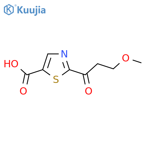 2-(3-methoxypropanoyl)-1,3-thiazole-5-carboxylic acid structure