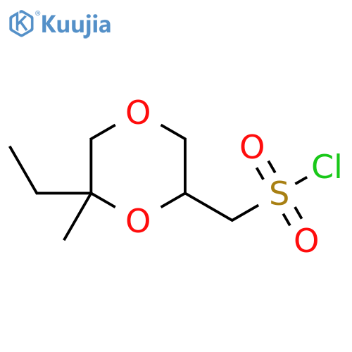 (6-ethyl-6-methyl-1,4-dioxan-2-yl)methanesulfonyl chloride structure