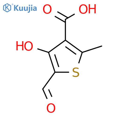 5-formyl-4-hydroxy-2-methylthiophene-3-carboxylic acid structure