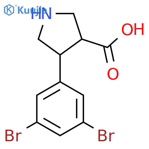 4-(3,5-dibromophenyl)pyrrolidine-3-carboxylic acid structure