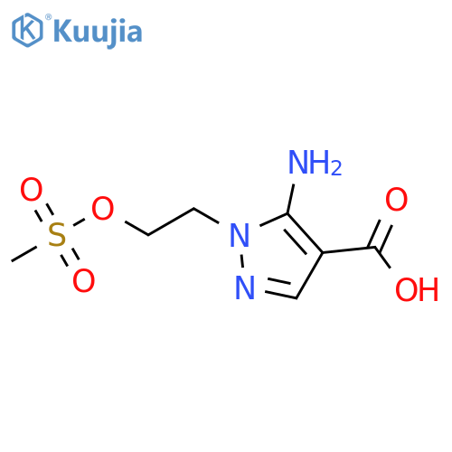 5-amino-1-2-(methanesulfonyloxy)ethyl-1H-pyrazole-4-carboxylic acid structure