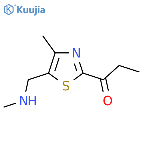 1-{4-methyl-5-(methylamino)methyl-1,3-thiazol-2-yl}propan-1-one structure
