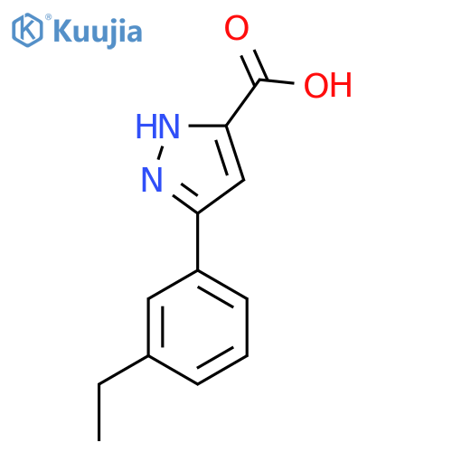 5-(3-ethylphenyl)-1H-pyrazole-3-carboxylic acid structure