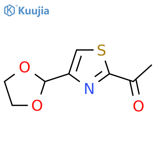 1-4-(1,3-dioxolan-2-yl)-1,3-thiazol-2-ylethan-1-one structure