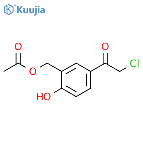 5-(2-chloroacetyl)-2-hydroxybenzyl acetate structure