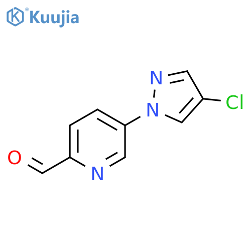 5-(4-chloro-1H-pyrazol-1-yl)pyridine-2-carbaldehyde structure