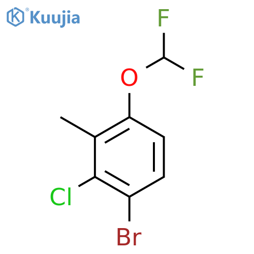1-Bromo-2-chloro-4-(difluoromethoxy)-3-methylbenZene structure