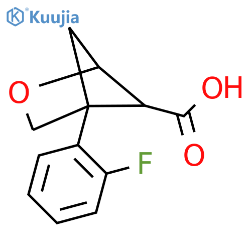 4-(2-fluorophenyl)-2-oxabicyclo2.1.1hexane-5-carboxylic acid structure