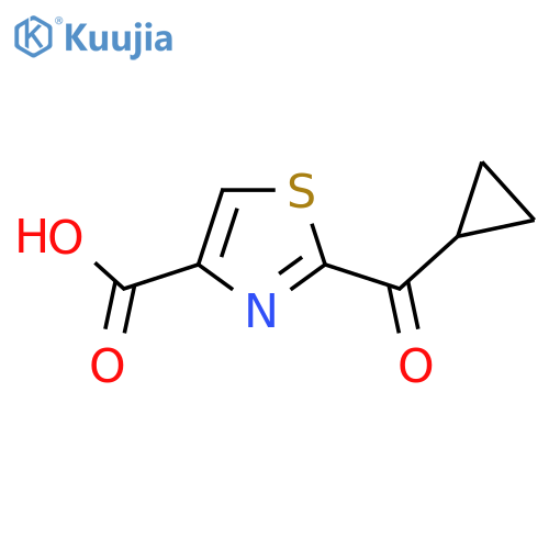 2-cyclopropanecarbonyl-1,3-thiazole-4-carboxylic acid structure